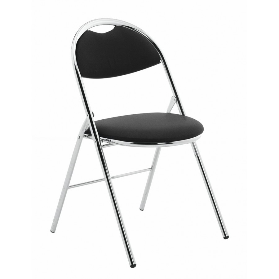 Milan Folding Black Vinyl Chair